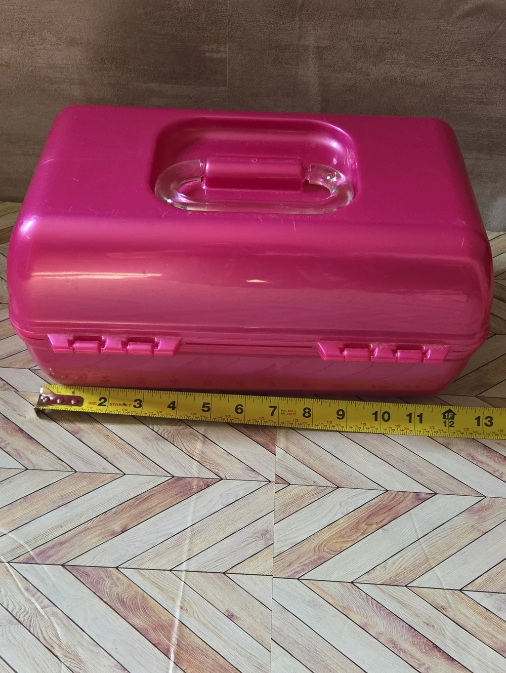 Vintage Y2K Caboodles Hot Pink Makeup Organizer Train Case Beauty Box